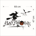 Myway 58 * 54 см Сток Happy Halloween Pumpkins Жуткая Ведьма и Летучие Мыши Гробница Украшения Стены Стикеры для Детской Комнаты Партии